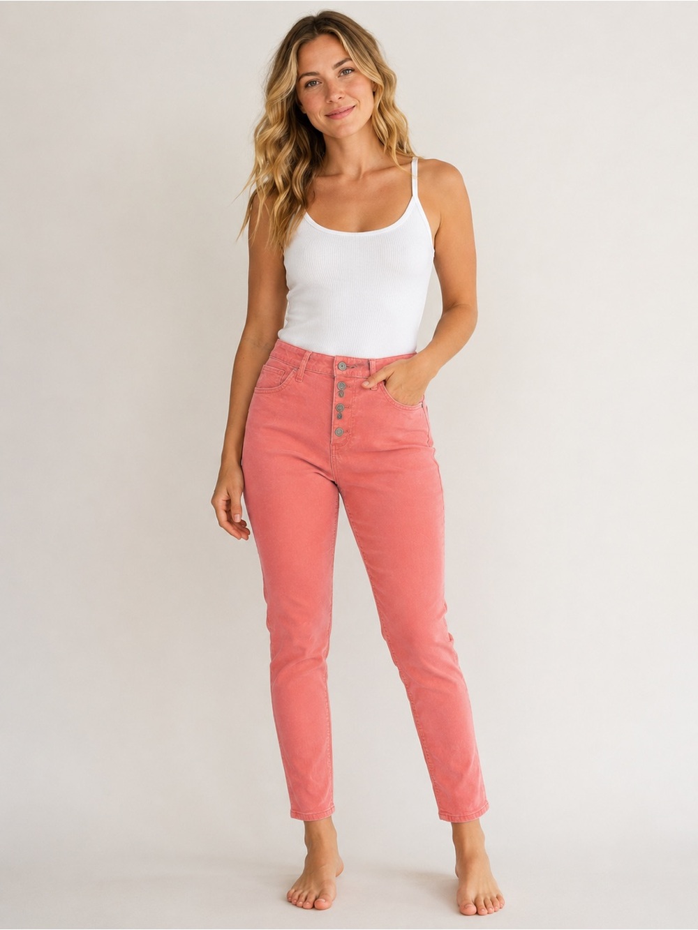 Levi’s 721 High Rise Skinny Pink Corduroy Jeans Size 27